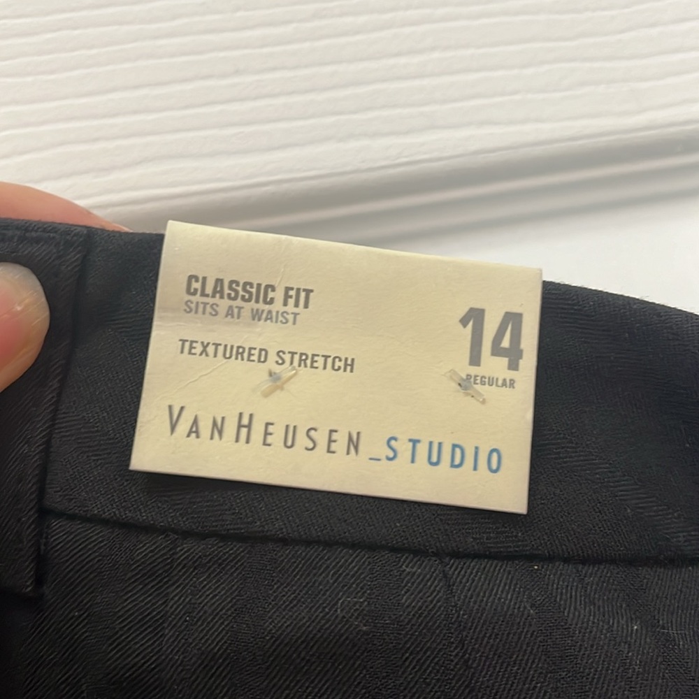 NWT VanHeusen black trouser leg slacks - Picture 4 of 14